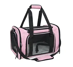 NextFri Soft Sided Carrier for Small Medium Cats Dogs ,Airline Approved Collapsible Travel Pet Carrier Medium Pink