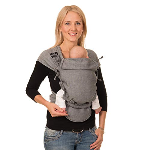 HOPPEDIZ® HOP-TYE® Buckle - Tragehilfe mit Bindeanleitung - London weiß-schwarz