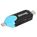 Produktbild OTG Kartenleser | iKross 2-in-1 SuperSpeed USB 3.1 Type-C auf Micro-USB Kartenleser für SD Karten, Micro-SD Karten für Smartphones Tablets Notebooks PCs - Schwarz / Blau