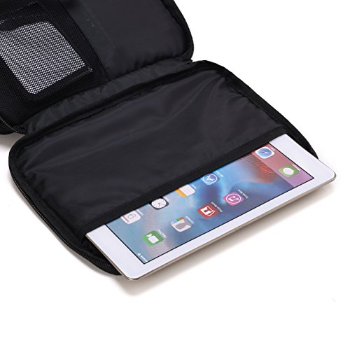 BAGSMART Kompakte Eletronik Aufbewahrungstasche Doppelte Fächer für Tablet, USB Stick , Kabel, Speicherkarte Blau - 6