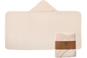 ‎YENGAS YENGAS Kapuzenhandtuch, 100% Baumwolle, Oeko TEX Zertifiziert, Babybadetuch, Weiches Baby Badetuch mit Kapuze, Babyhandtuch, warmes Kapuzen-Strandtuch, Kinderhandtuch Unisex, cremeweiß, 140x70 cm