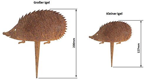 Melingo Rost-Deko Gartenstecker Igelfamilie 3-teiliges Set Gartendekoration - 2