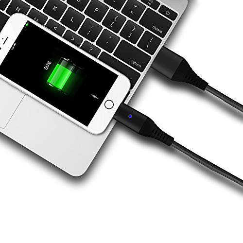 Liamoo   3en1 C  ble Magn  tique USB Chargeur en noir avec 3 adaptateurs     Lightning     USB Type C     Micro USB     Multiple- C  ble de Charge Rapide avec LED     Nylon brais  
