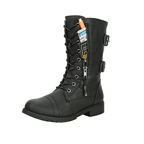 ladies flat lace up boots