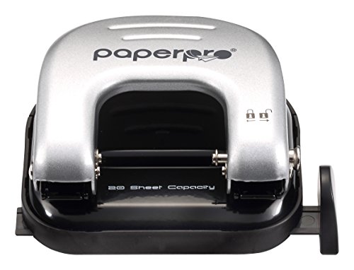 PaperPro 2315 - Perforadora de papel de 2 agujeros  color negro y plateado