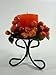 Produktbild 2 x Dekokerze "Blumenkranz" orange mit Metallständer Höhe 12cm Dekoration
