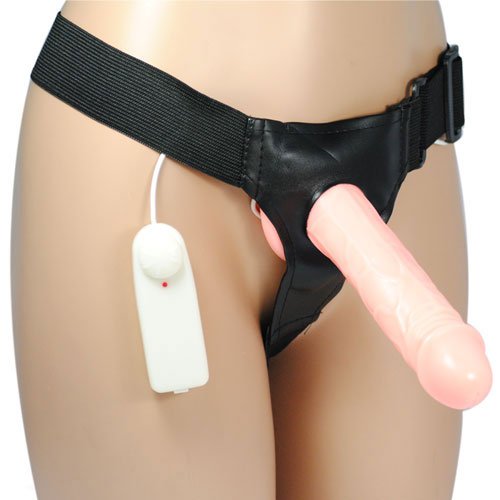 Vibrating-Strap-On-With-Hollow-Dildo