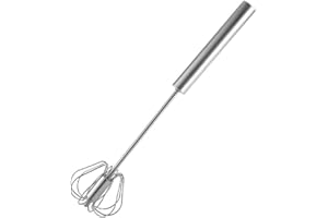 MiawPay Stainless Steel Whisks, Hand Push Whisk Blender Semi-Automatic Whisk Mixer Balloon Egg Milk Beater Milk Frother Rotating Push Whisk Mixer for Blending, Whisking, Beating & Stirring (14inch)