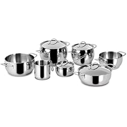 Lagostina - Batterie de cuisine 11 pièces en inox 18/10, Fond induction Lagoseal Plus