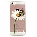 Produktbild MUTOUREN für iPhone SE 5 5S Transparent TPU Silikon Schutz Handy Hülle Case Cover [Kratzfeste, Scratch-Resistant] Hülle Schutzhülle Crystal Kirstall Durchsichtig Fall-Abdeckung Etui TPU Bumper Schale - Schmetterling und Blumen weiß