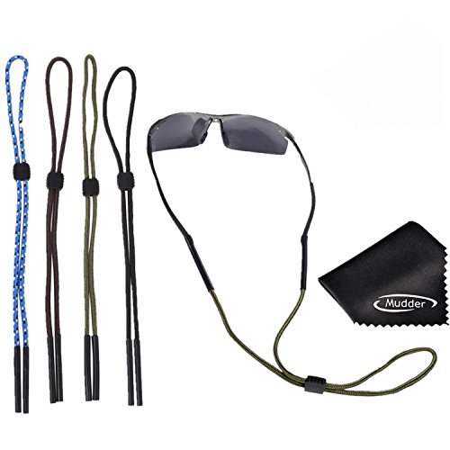Mudder Sport-Sonnenbrille Eyewear Strap, Brille Cord Brillenband Sunglasses Retainer mit Gummigriff (einstellbar Toggle)- 4 Stück - 2