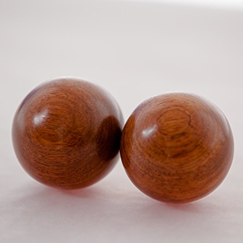 ZENKRAFT – Exklusive Qi Gong Kugeln aus Palisanderholz in edlem Brokatkästchen (Black) - 4