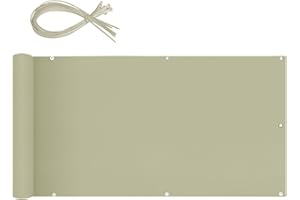 Sekey Osłona balkonowa 90 x 300 cm, osłona balkonowa Oxford z nylonowymi opaskami kablowymi, nieprzejrzysta, wodoszczelna, wiatroszczelna, szarobrązowa (taupe)