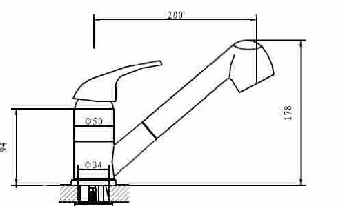 ADOB Niederdruck Spültischarmatur mit herausziehbarer Geschirrbrause, verchromt, 39517 - 3