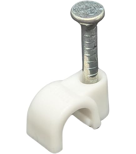 Graffette Plastiche Per Cavi Diametro 5-6 Mm, Colore Bianco - Confezione Da 100 Pezzi - Foto 8