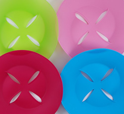 Silikon Abdeckung, Topf Überlaufschutz / Überkochschutz, Aufsatz zum Dampfgaren, Mikrowellenabdeckung (Hellblau) - 4