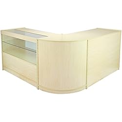 MonsterShop - Collection Draco avec 3 Comptoirs de Magasin et Réception avec Finition Laminée en Érable