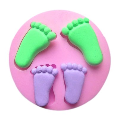 3D Baby Fußabdruck Motive Torten Rand DIY Silikonform Ausstechformen Torten Schokolade Keks Silikonformen Backen Mould Tortedeko Torten Rand Ausstecher - 2