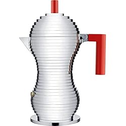 Alessi | Pulcina MDL02/6RFM - Cafetiére Espresso pour Induction de Design en Fonte d'Aluminiumn et PA, 6 Tasses, Rouge