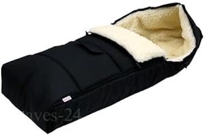 BABYLUX Baby Lux Footmuff Lambswool 105 cm Winter Buggy Footmuff Baby Car Seat Foot Muff 105cm black