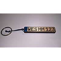 Schlüsselanhänger KFZ Kennzeichen Nummernschild mit individuellen personalisierten Ziffern