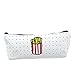 Produktbild itemer Leinwand Pen Bleistift Fall einfach Lovely Reißverschluss Bleistift Pouch Stationery Holder Münzfach Kosmetik Make-up-Tasche 20.5*9.5cm Wei (Chips)