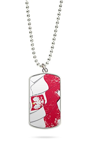 Kette Dog Tag Anhänger Polen Fahne 2