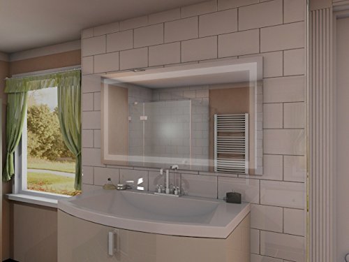 Badspiegel mit Beleuchtung Portau M106L4: Design Spiegel für Badezimmer, beleuchtet mit LED-Licht, modern – Kosmetik-Spiegel Toiletten-Spiegel Bad Spiegel Wand-Spiegel - 6