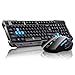 Produktbild Dark Knight Wireless Keyboard Mouse Set Notebook Desktop Computer Tastatur Home Office Spiele Geschäft, QWERTY Tastatur (Farbe : Standard Version Black and Blue)