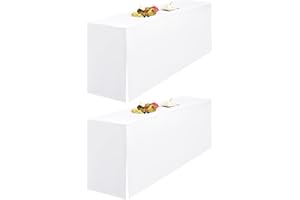 LYAFS 2er-Pack Weiß Biertischhusse 220 x 70 cm Split-Design and Natürliche Hängekante Biertischhusse für Bierzeltgarnitur Blickdicht Waschbar Tisch für Hochzeit Sammeln Empfang Outdoor-Bankette