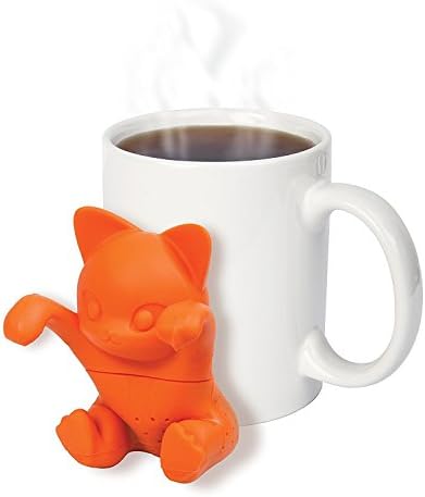 Kitchen Silicone Tea Infuser, Zonyanl Tea Strainer Filter Diffuser For Large Cup Cute Cat Orange