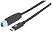 Produktbild Manhattan 353380 USB-C 3.1 Gen2 Kabel ( Typ C-Stecker / Typ B-Stecker ) 1m 3A schwarz