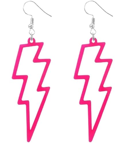 Neon Orecchini Donna Cerchio Anni '80 Orecchini al Neon Colorati Retrò Ragazze Orecchini a Cerchio in Plastica Acrilico Grandi Orecchini per Anni '70 '80 '90 Feste Bigiotteria (Giallo