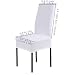 Solid Color Polyester Spandex Dining Stool Chair Cover Slipcover White