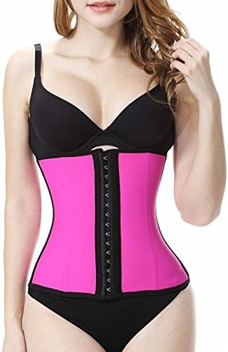 Fxford Women's Sports Latex Waist Trainer Underbust Corset for Weight loss waist cincher Body Shapewear, UK-FX110201(Rose, M)