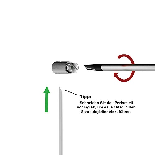 10 Schraubgleiter für Perlonseil – Bilderschiene Galerieschiene Zubehör von Hang-it - 2