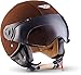Produktbild Moto Helmets H44 Leather Brown · Retro Jet-Helm Roller-Helm Vespa-Helm Cruiser Helmet Pilot Scooter-Helm Biker Moto Helmetsrrad-Helm Chopper Vintage Bobber Mofa · ECE zertifiziert · inkl. Sonnenvisier · inkl. Stofftragetasche · Braun · XS (53-54cm)