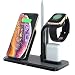 Produktbild Orville Wireless Charger, 3 in 1 USB Ladestation Wireless Ladestation, Passt für iWatch Serie 4/3/2/1, iPhone XS/XR/X/8, Airpods, Samsung S9/Note 8/S8, Alle Qi-fähige Telefone (Black)