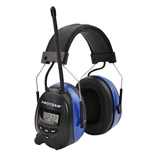 Protear Bluetooth & Radio AM / FM Gehörschutz Gehörschutz Sicherheit Ohrenschützer mit Digitalanzeige für das Mähen, Zertifiziertes NRR 25dB