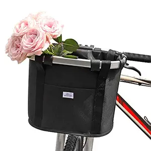 Next Station Bike Basket for Women, Bicycle Handlebar Basket for Small Dog Cat, Easy Install and Quick Release Multi-Purpose Picnic Basket Shopping Bag