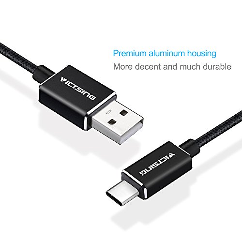 VicTsing 1m USB 3.1 Typ C Type C auf USB 2.0 Männlich to Männlich Nylon Braided Kabel Adapter mit Reversiblen Connector für Macbook 12inch 2015, ChromeBook Pixel, Nokia N1, Nexus 5x Nexus 6P usw. – Schwarz - 5