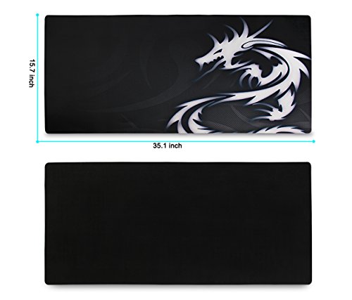 WATERFLY XL Großes Langlebiges Neopren Mauspad Mausunterlage Gaming Büro Schreibtisch Mausmatte Anti-Rutsch Matte für Maus Keyboard Laptops Computer und Ultrabooks 89 x 40 x 0,2 cm - 3