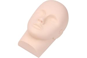 Healeved Silikonhuvud för Sminkträning Makeup Mannequin Head för Ögonfransförlängningar och Ansiktsmassage Vivid Design för C