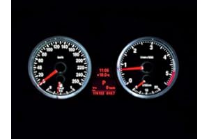 ‎LETRONIX Sport Optik Tacho Umbau Rote Zeiger + SMD Tachobeleuchtung Weiß für E90 E91 E92 E93 X1 E84 Umbauset + Tachonadeln rot