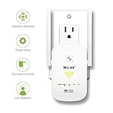 ▶ Función 3 en 1 ◀ - Con el modo de router, el modo de repetidor, modo AP. Funciona con todas las redes inalámbricas, routers compatibles y dispositivos inalámbricos, incluidos los dispositivos inteligentes para el hogar, teléfonos inteligentes, ordenadores de sobremesa, enchufes inteligentes, etc. Dos puertos Ethernet puede conectar cualquier dispositivo cableado tal como una televisión inteligente, un reproductor multimedia, una consola de juegos o un PC a una red WiFi.