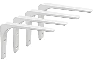 SAYAYO Equerre Etagere Murale, 4PCS Equerre Metal 200mm x 150mm Equerre Charge Lourde Support Etagere Murale Pour Deco Murale Cuisine Industrielle radiateur Montage Mural (Blanc)