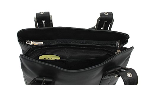 Visconti Atlantic Collection HANNAH Leather Shoulder Bag 18746 Black