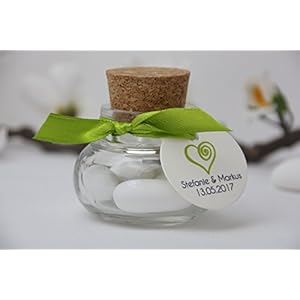 Gastgeschenk zur Hochzeit Korkgläser Personalisiert