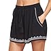 Produktbild CLOOM Damen kurze Hosen Hotpants Sommer Casual Shorts High Waist Damen Sommer Gestreift Shorts High Waist Sport Leggings Sporthose Kurze Shorts Hot Pants Schlafhose Stretch Short für Fitness (M)