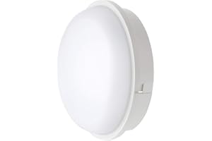 M EGA MEGACUBE 20W White Flush Wall Mounted Round Bulkhead LAMP, IP65, 1600Lm, 3000K Warm White, Perfect for Indoor, Outdoor, Bathroom, Hallway, Corridor, Utility, Garden, Garage etc